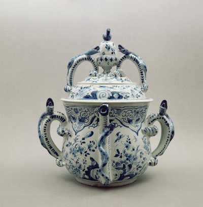 Lambeth Delftware posset pot, blue and white, c.1695 by English School